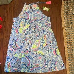 BRAND NEW Lilly pullitzer dress, mainly light blue, size large